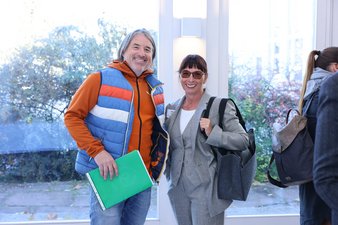 Heike Trapp und Thomas Alt Heike Trapp und Thomas Alt. Foyer. SW-Jahrestagung24, Foto: Markus Lutz - SCHULEWIRTSCHAFT Saarland